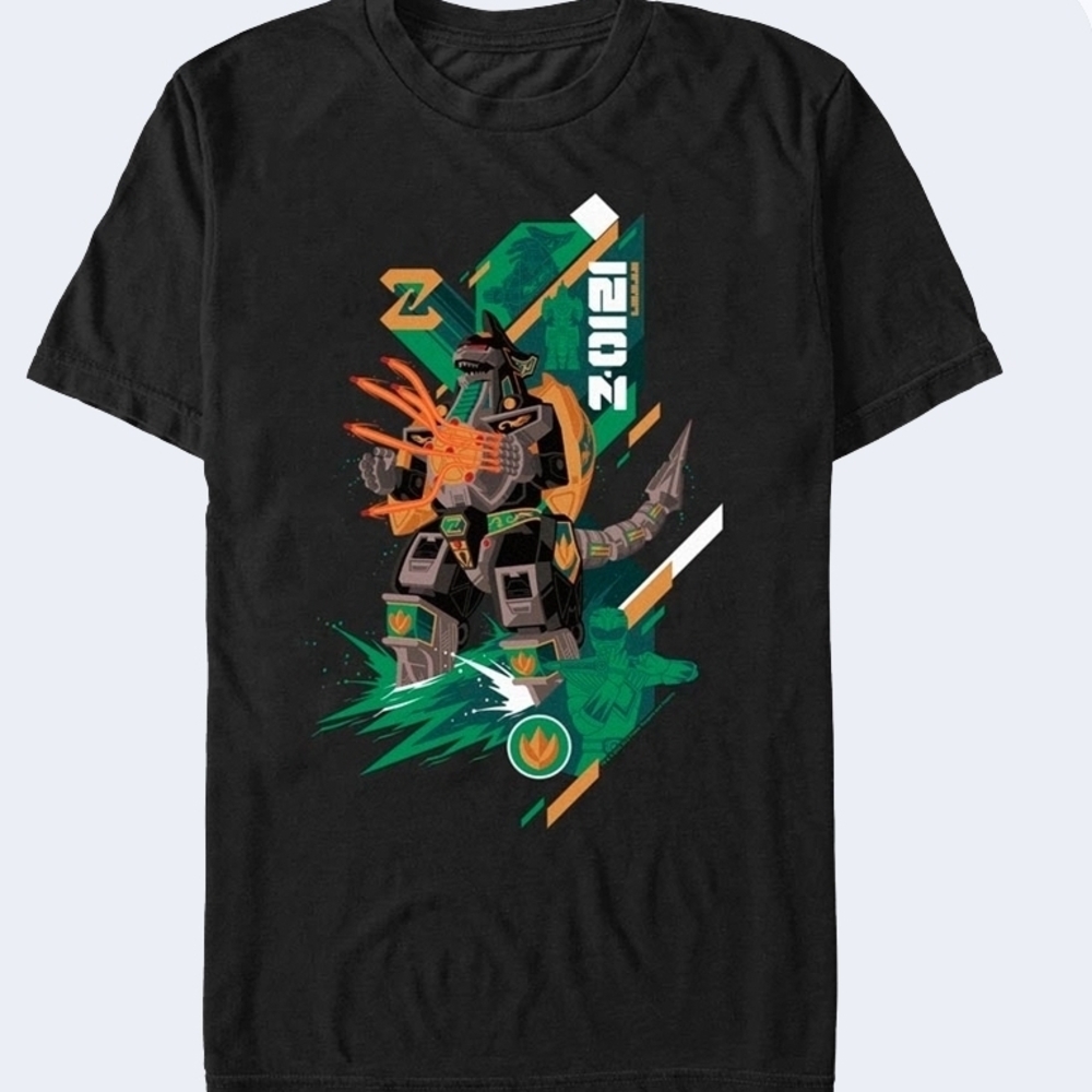 POWER RANGERS MMPR GREEN RANGER DRAGONZORD ROBOT T-SHIRT Approximately XXL